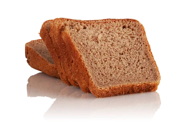Potongan Roti Lezat Dengan Latar Belakang Putih — Stok Foto