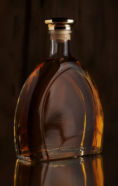Bottle Alcoholic Drink Dark Background — Foto Stock