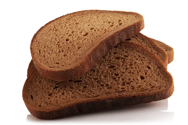 Kromki Świeżego Chleba Żytniego Bliska — Zdjęcie stockowe