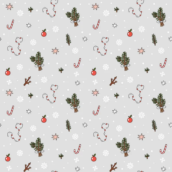 Fondo Sin Costuras Con Decoraciones Navideñas Fondo Navidad Para Tarjetas — Vector de stock