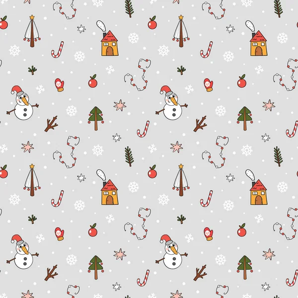 Fundo Sem Costura Com Decorações Natal Fundo Natal Para Cartões — Vetor de Stock