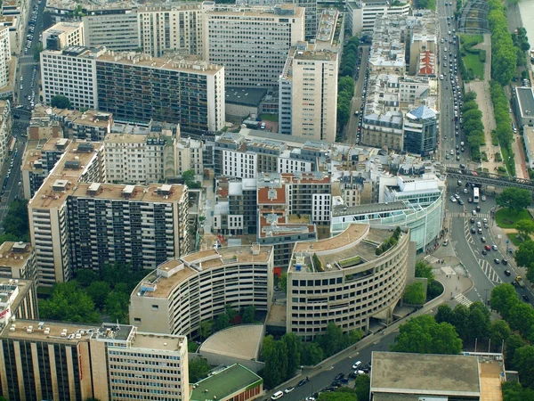 Parijs Luchtfoto uitzicht op de stad vanaf de Eiffeltoren — Stockfoto