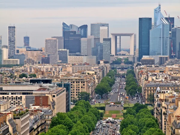 Vista da cidade de Paris para o distrito de Defesa — Fotografia de Stock