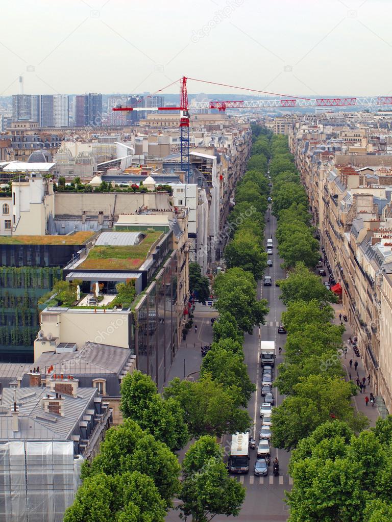 Paris city view from Arch de Triomph