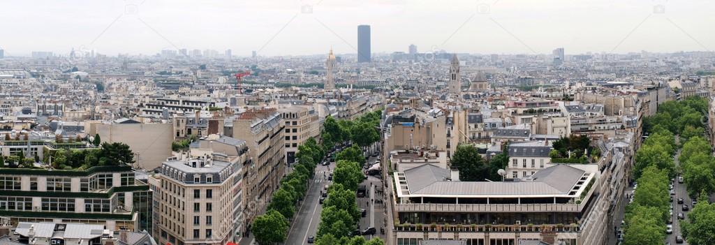 Paris city view from Arc de triomphe