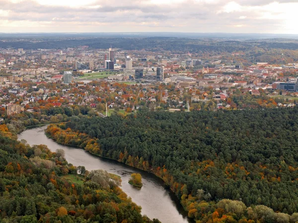 Vista aérea de la ciudad de Vilna desde la torre de televisión —  Fotos de Stock