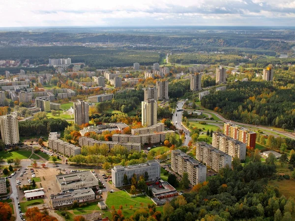 Vista aérea de la ciudad de Vilna desde la torre de televisión — Foto de Stock