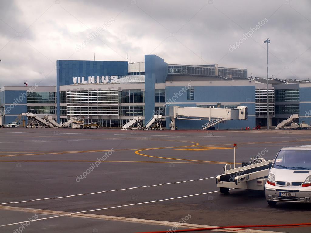 Vilnius airport passengers terminal view. Lithuania today. — Stock