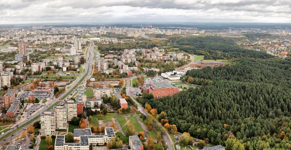 Hava vilnius şehir görünümünü televizyon kulesi — Stok fotoğraf