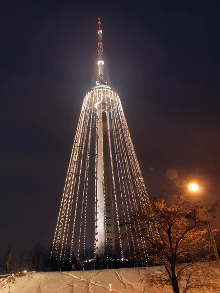 Navidad en la torre de televisión de Vilnius — Foto de Stock