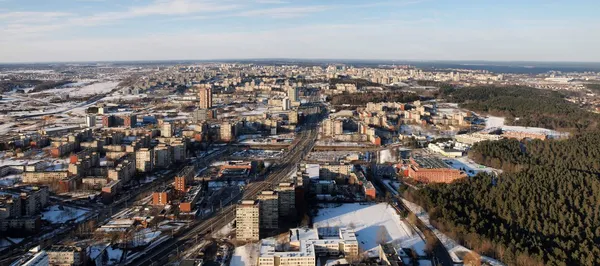 Flybilde av Vilnius by – stockfoto