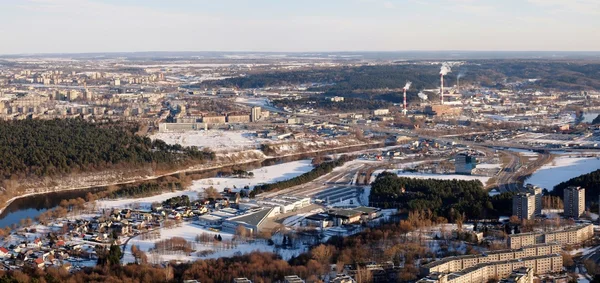 Luchtfoto uitzicht op de stad Vilnius — Stockfoto