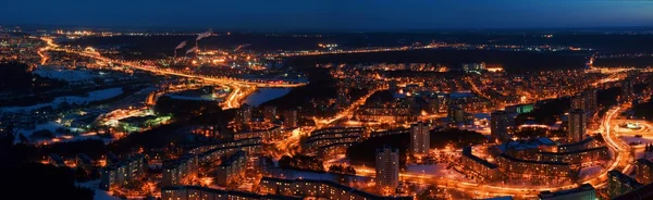 Vilnius şehir gece havadan görünümü