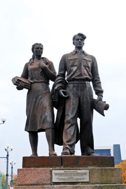 Vilnius, Litvanya 'da bilimsel youtch heykelleri 