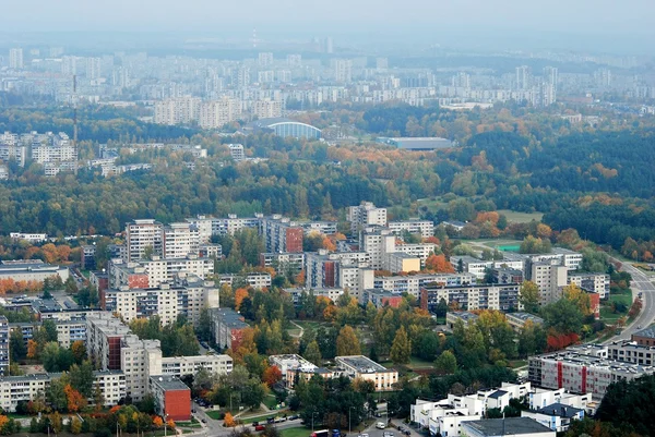 Vilnius město letecký pohled - Litevský kapitálu ptačí pohled — Stock fotografie