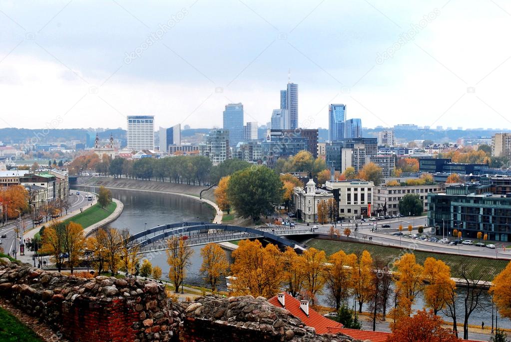 Vilnius autumn panorama from Gediminas castle 