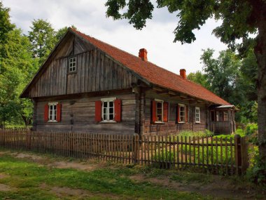 rumsiskes, Litvanya kaunas bölgesinde tipik, etnografik ahşap evde