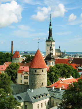 Top-eski tallinn şehir görünümünü