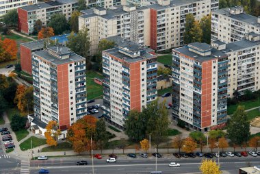 Vilnius şehir havadan görünümü - Litvanya sermaye kuş bakışı manzaralar