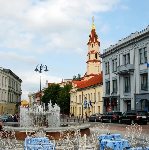 The Town Hall Square (Rotuses aikste) in Vilnius — Stock Photo, Image