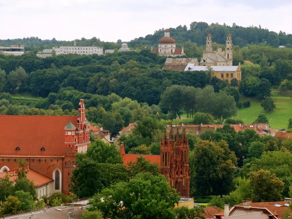 Veduta delle chiese di Vilnius dal castello di Gediminas — Foto Stock