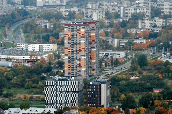 Vista aérea de la ciudad de Vilna - Vista de pájaro capital lituano — Foto de Stock