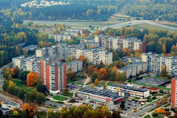 Vilnius city aerial view - Lithuanian capital bird eye view — Stock Photo, Image