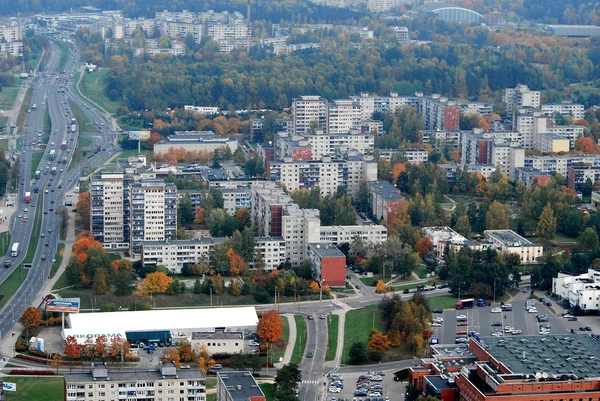 Vilnius město letecký pohled - Litevský kapitálu ptačí pohled — Stock fotografie