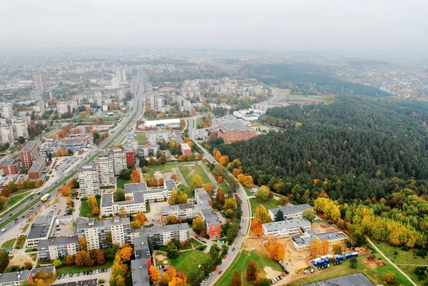 Vilnius city légifelvételek - litván tőke madártávlatból szemmel — Stock Fotó