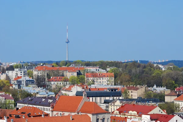 Utsikt över vilnius gamla från tornet av kyrkan — Stockfoto