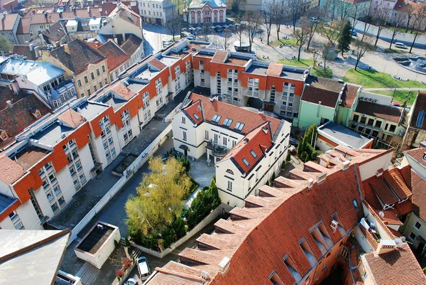 Вид на старый Вильнюс с башни церкви — стоковое фото