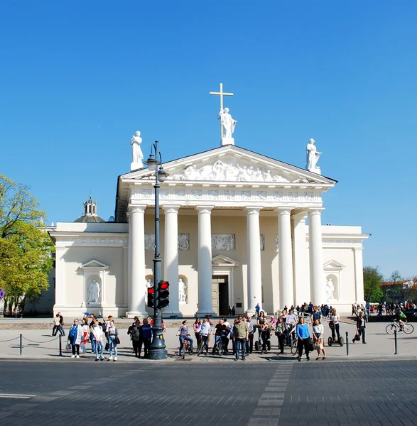 El lugar de la Catedral en la ciudad de Vilna el 26 de abril de 2014 —  Fotos de Stock