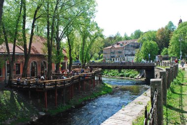 Vilnius nehir vilnele ant uzupis. Litvanya 