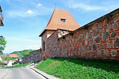 kırmızı tuğla ve taş sur eski vilnius City