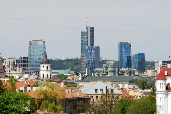 Bird's eye view of Vilnius, new and old. Lithuania