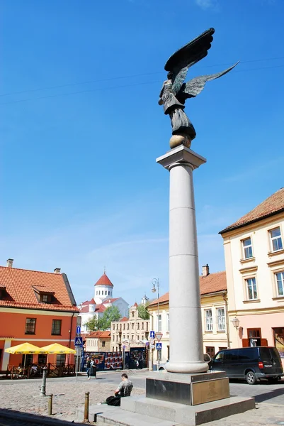 Statue of an angel at Uzupio, an district in Vilnius — Stock Photo, Image