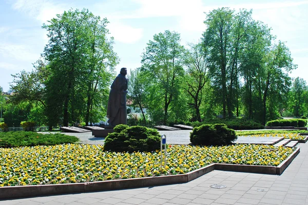 Socha Adama Mickiewicze (adomas mickevicius) ve Vilniusu — Stock fotografie
