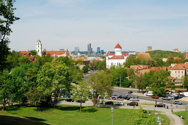 Kuş bakışı Vilnius, eski ve yeni — Stok fotoğraf