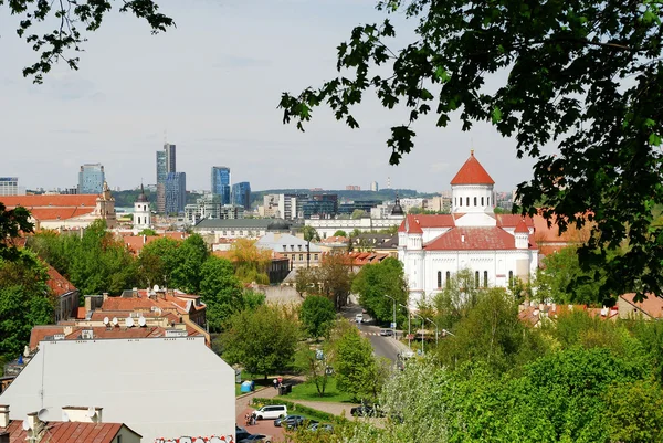 Vista a volo d'uccello di Vilnius, nuovo e vecchio — Foto Stock