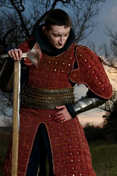 Portrait of a Knight in the blood — Stock Photo, Image