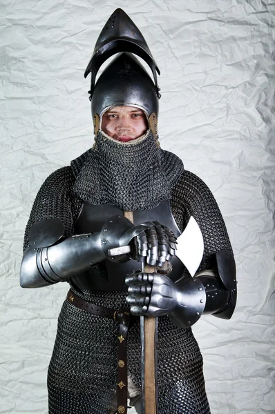 Warrior holding his axe — Stock Photo, Image