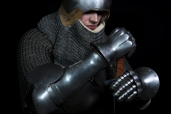 Warrior holding his sword — Stock Photo, Image