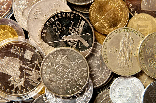 Pièces de monnaie de différents pays. collection de pièces Images De Stock Libres De Droits