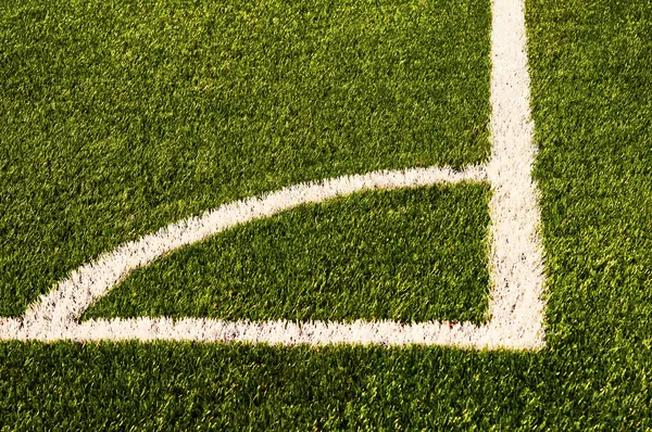Зелена трава футбольного поля. Виставка — стокове фото