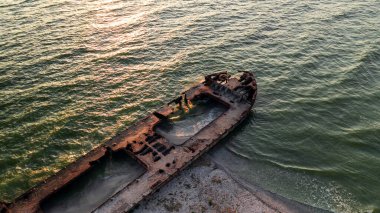 Ukrayna 'da Karadeniz. Kinburn Spit. Vahşi doğa, Kinburn manzarası - Ukrayna Maldivleri.