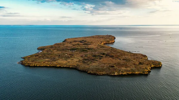 Blick Auf Die Insel Beresan Und Das Schwarze Meer Aus — Stockfoto