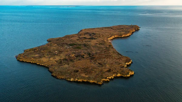 Вид Воздуха Остров Березан Черное Море Фото Дрона Украина Европа — стоковое фото