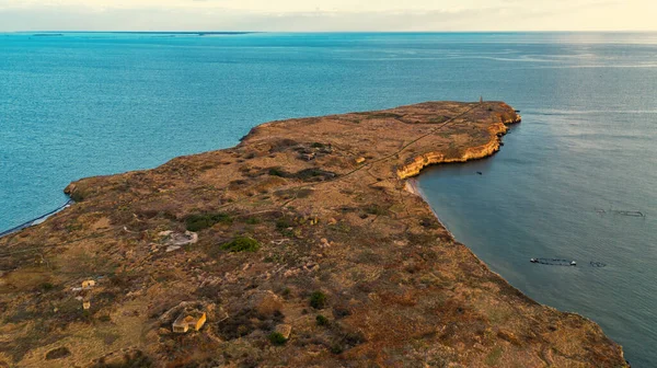 Uitzicht Het Eiland Berezan Zwarte Zee Vanuit Lucht Drone Foto — Stockfoto