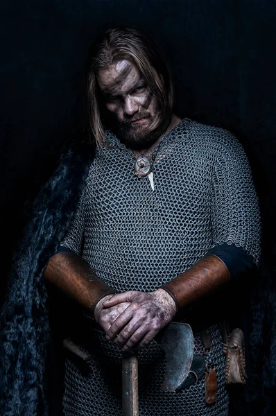 Een Gigantische Viking Kettingpantser Middeleeuwse Krijger Noord Europa — Stockfoto