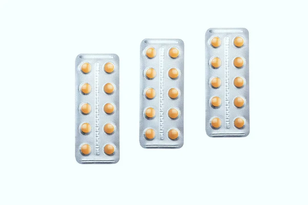 Balí Antibiotika Pilulky Horní Pohled Balení Tablet — Stock fotografie